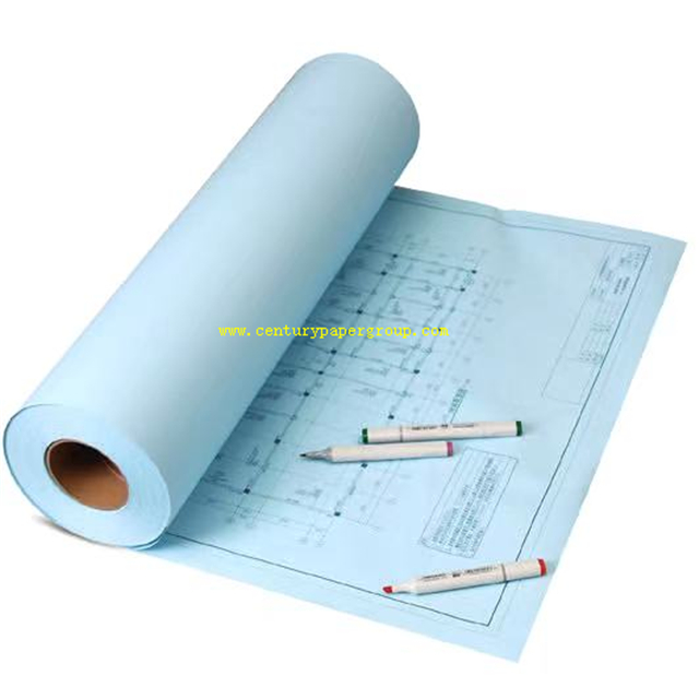 A1 A0 White Bond 80g CAD Plotter Paper Roll 50m 100m 150m From China ...