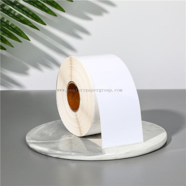 Top Coated Self Adhesive Paper Semi Glossy Sticker Direct Thermal Label Jumbo Roll
